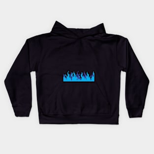 Azure Blue Flame Kids Hoodie